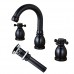 Zovajonia Deck Mounted Oil Rubbed Bronze Bathroom Basin Sink Vanity Faucet Two Cross Handles Widespread Mixer Tap and Pop Up Drain - B0719R4B2B